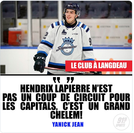 Hendrix Lapierre va HANTER Trevor Timmins...