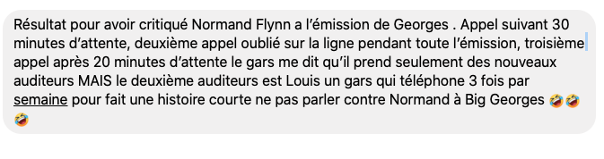 Le 91,Sports CENSURE un AUDITEUR parce qu'il a critiqué Norman Flynn!!!