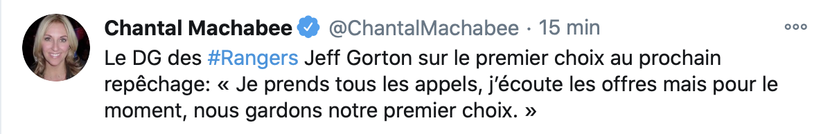 Le DG des Rangers attend l'offre de Marc Bergevin...