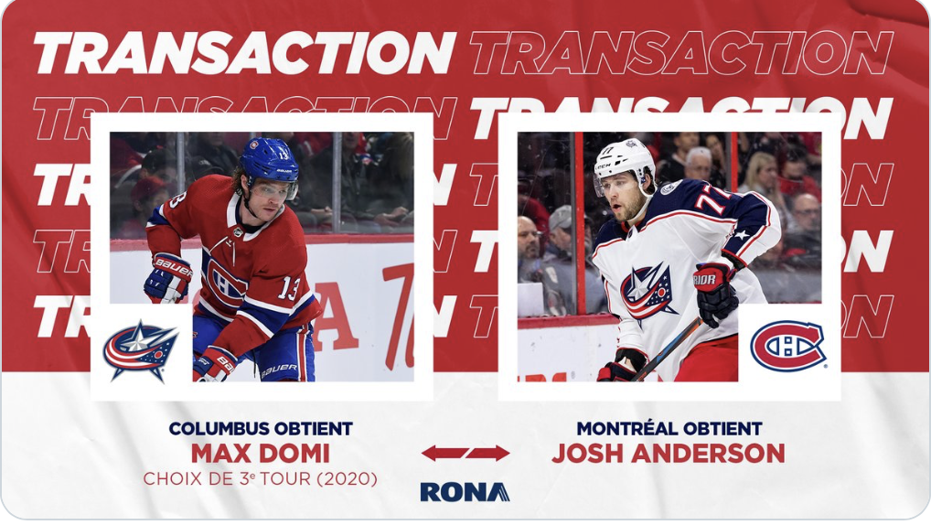 Max Domi ÉCHAngé à Columbus !!!