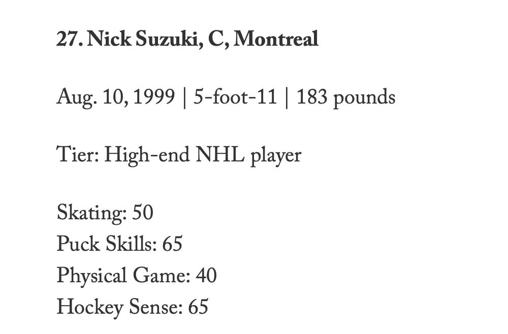 Nick Suzuki 27e et KK 33e...