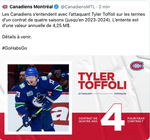 Tyler Toffoli à Montréal!!!!