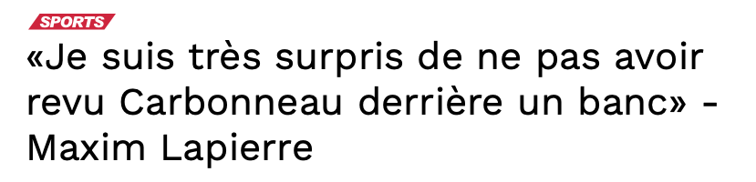 Alex Kovalev a parlé dans le dos de CARBO...et de ses CHOUCHOUS Lapierre-Latendresse...