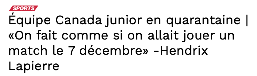 Hendrix Lapierre parle comme un gars...COCKY?