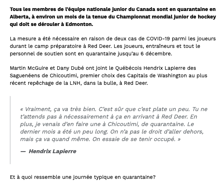 Hendrix Lapierre parle comme un gars...COCKY?