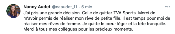 La journaliste la plus AIMÉE de TVA Sports...quitte...