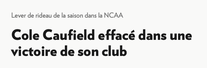 La PRESSE DÉTRUIT Cole Caufield pour son premier match...