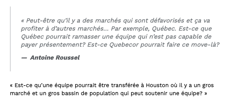 Le retour des Nordiques: au tour d'Antoine Roussel...