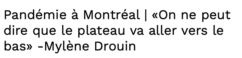 Mauvaise nouvelle pour Montréal...