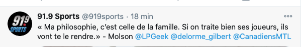 Pourquoi inviter Geoff Molson...