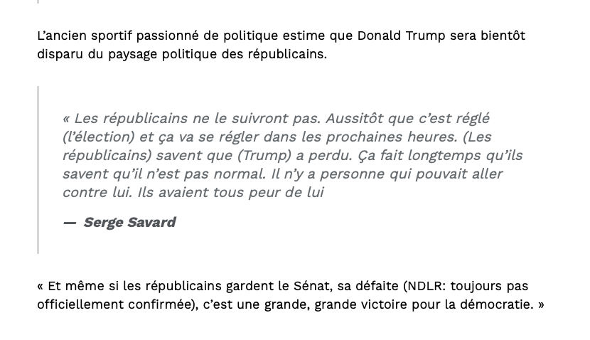 Serge Savard rit de Donald Trump...