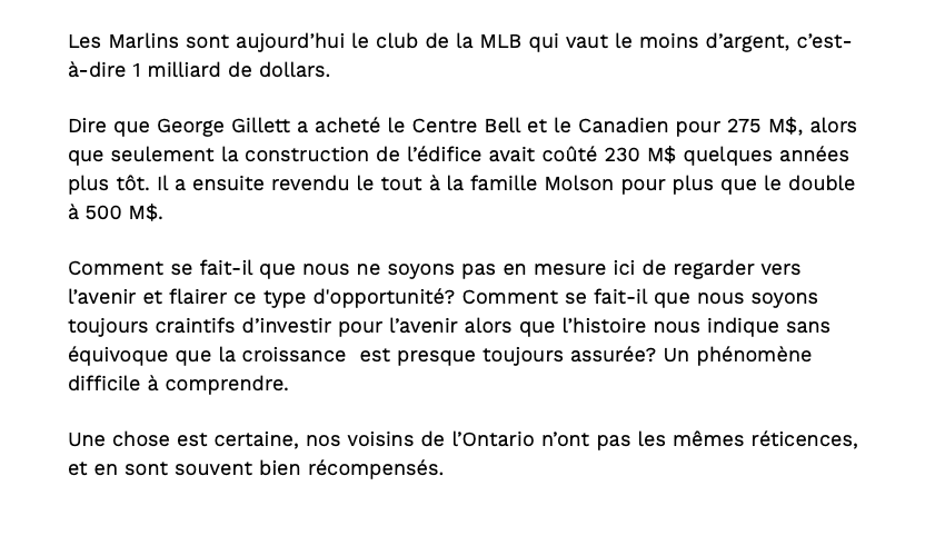 Toronto les GAGNANTS.... Montréal les PERDANTS....