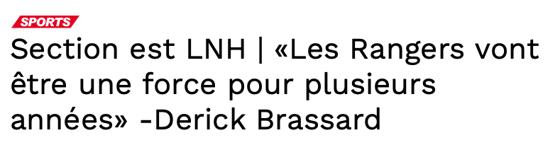 Aucune offre du CH...pour Derick Brassard...