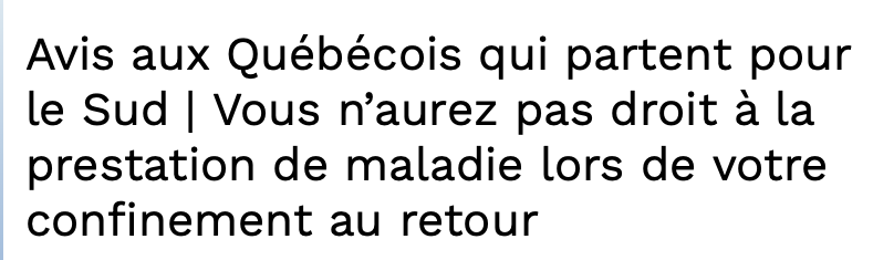 Ceux qui vont dans le SUD...ne pourront pas demander de CASH...