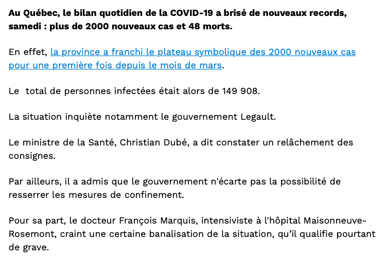 - COVID-19 au Québec...LA DESCENTE aux ENFERS..