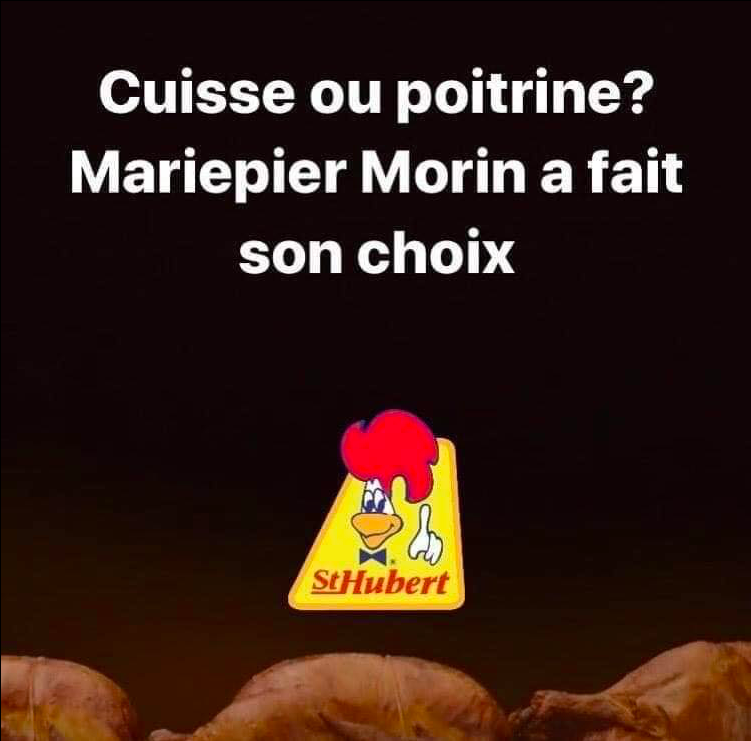 Est-ce que Maripier Morin et St-Hubert vont oser?