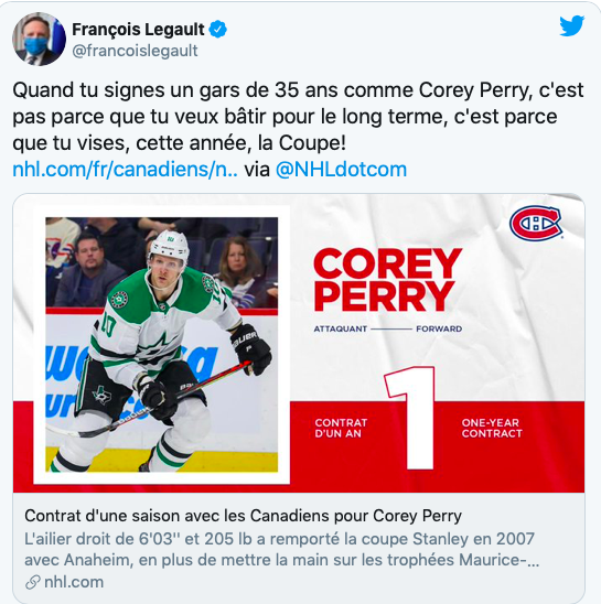 François Legault croit à la Coupe Stanley comme JAMAIS!!!!