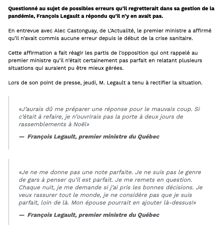 François Legault pense comme Marc Bergevin....