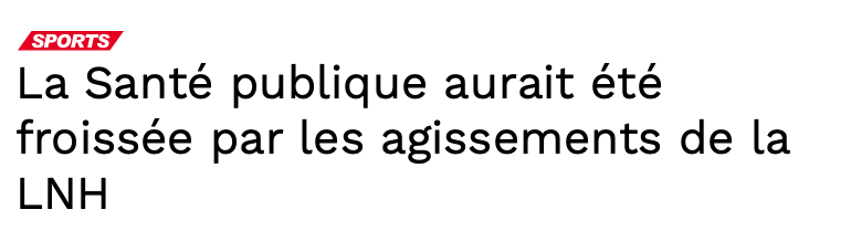 Gary Bettman le VICIEUX, la SANTÉ PUBLIQUE en TABARN...