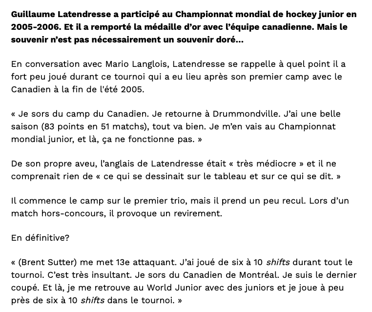 Guillaume Latendresse, un FLOP dès 19 ans...