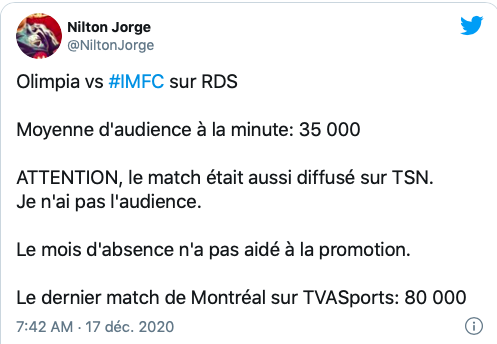 La seule victoire de TVA Sports sur RDS...