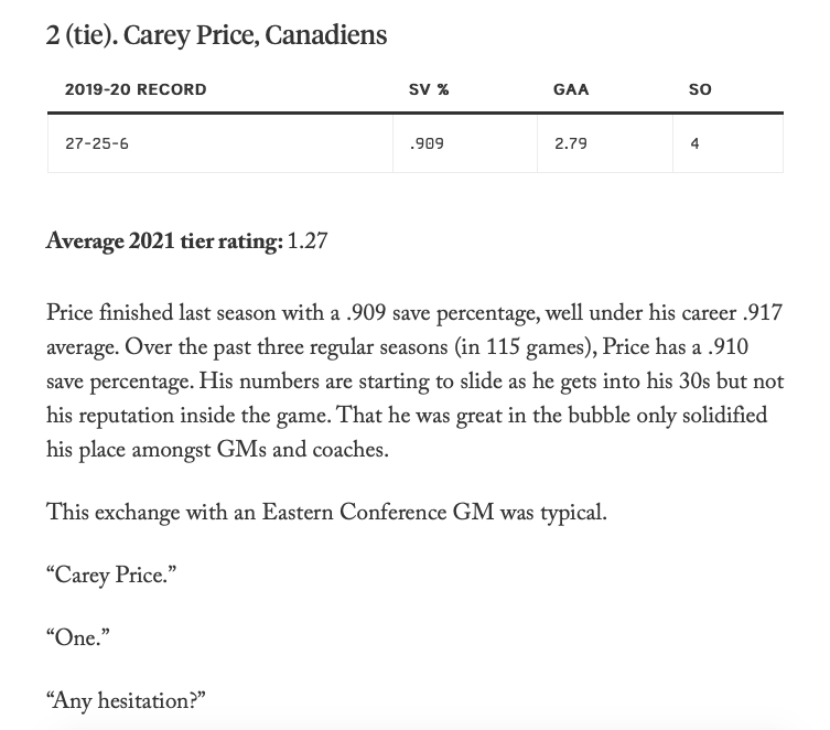 Carey Price IRRITÉ!!!!