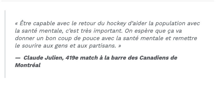 Claude Julien tente de MANIPULER la VÉRITÉ!!!