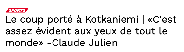 Claude Julien toujours en TABARN....