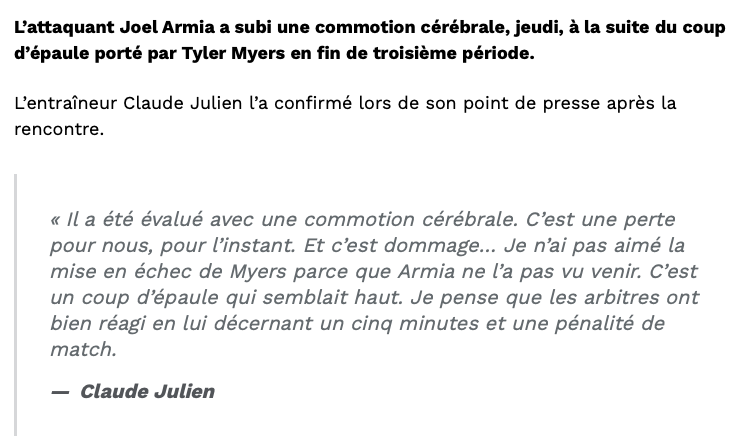 GROSSE COMMOTION CÉRÉBRALE SALE pour Joel Armia...