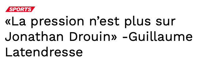 Guillaume Latendresse le PROTECTEUR de Drouin et le DESTRUCTEUR de Toffoli....