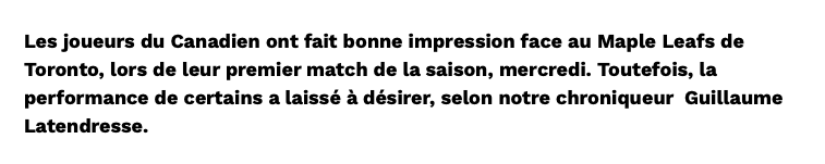 Guillaume Latendresse le PROTECTEUR de Drouin et le DESTRUCTEUR de Toffoli....