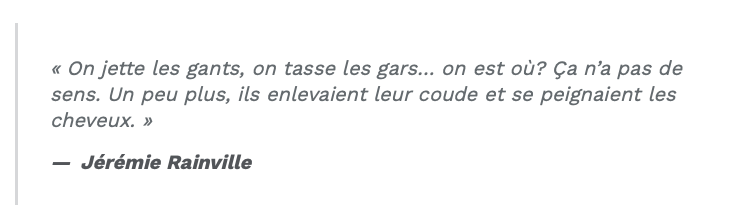 Jeremy Filosa RIDICULISE la FIGHT de Joel Edmundson et Tyler Myers...