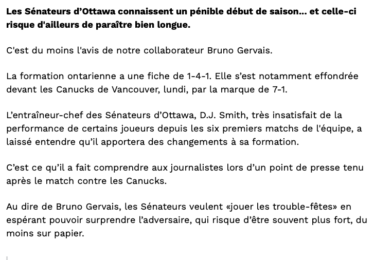 La saison va être LONGUE en SALE à Ottawa...