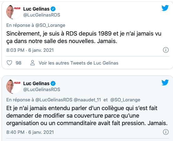 Luc Gélinas REJETÉ par une jeune journaliste!!! OUCH!!!