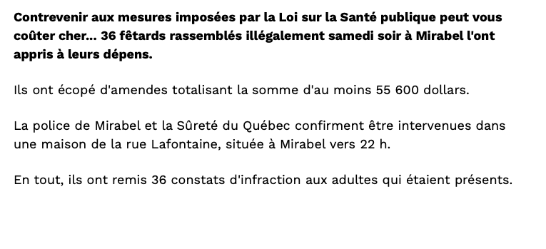 PARTY à 55 600$ D'AMENDE!!!!