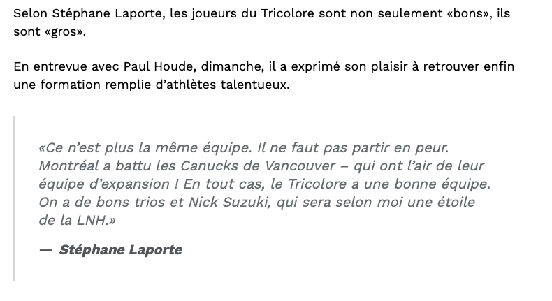 Stéphane Laporte croit à la Coupe Stanley comme JAMAIS!!!!!