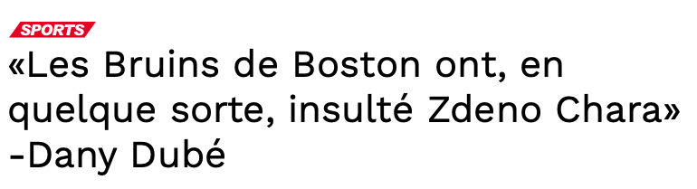 Zdeno Chara a été INSULTÉ par les Bruins...