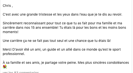 Antoine Roussel a perdu son frère....