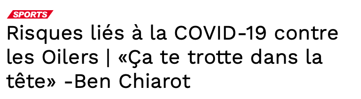 Ben Chiarot qui utilise la COVID-19...Comme EXCUSE...