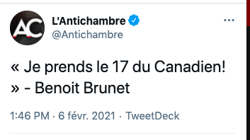 Benoît Brunet prend la même drogue que CHUCKY...