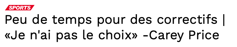 Cette fois, Carey Price n'a pas dit aux journalistes...