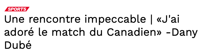 Dany Dubé est vraiment en AMOUR avec le Canadien de Montréal...