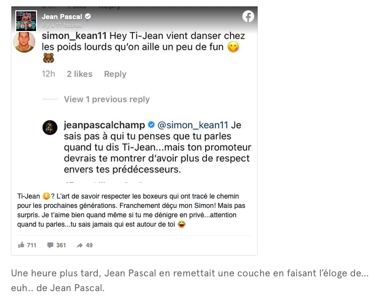 Jean Pascal vs Simon Kean: Hockey30 avec Jean ALL THE WAY...