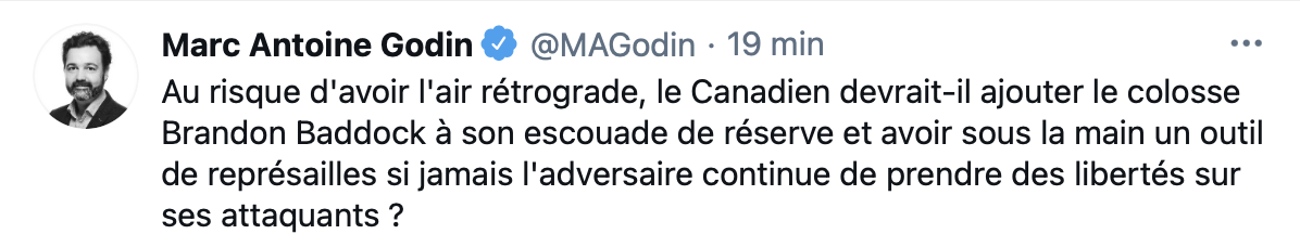 La solution du CH...Un gros GOON, qui ne sait pas patiner...