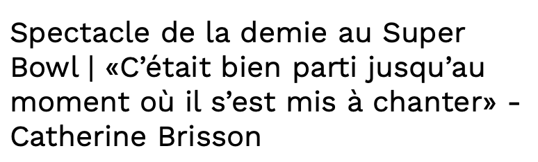 Le SHOW du SUPERBOWL... Était une VRAIE HONTE...