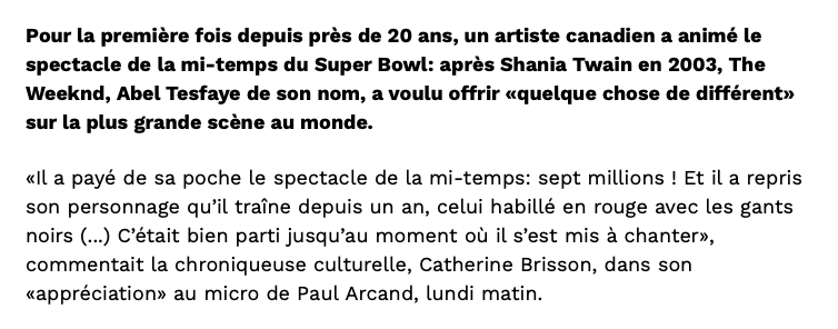 Le SHOW du SUPERBOWL... Était une VRAIE HONTE...