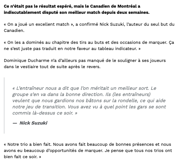 Nick Suzuki nous NIAISE??????