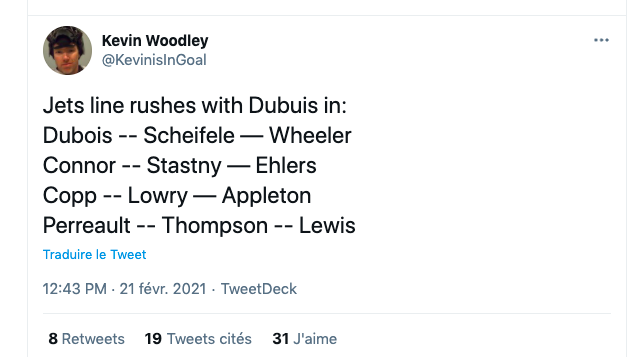 Pierre-Luc Dubois n'est plus un CENTRE!!!!