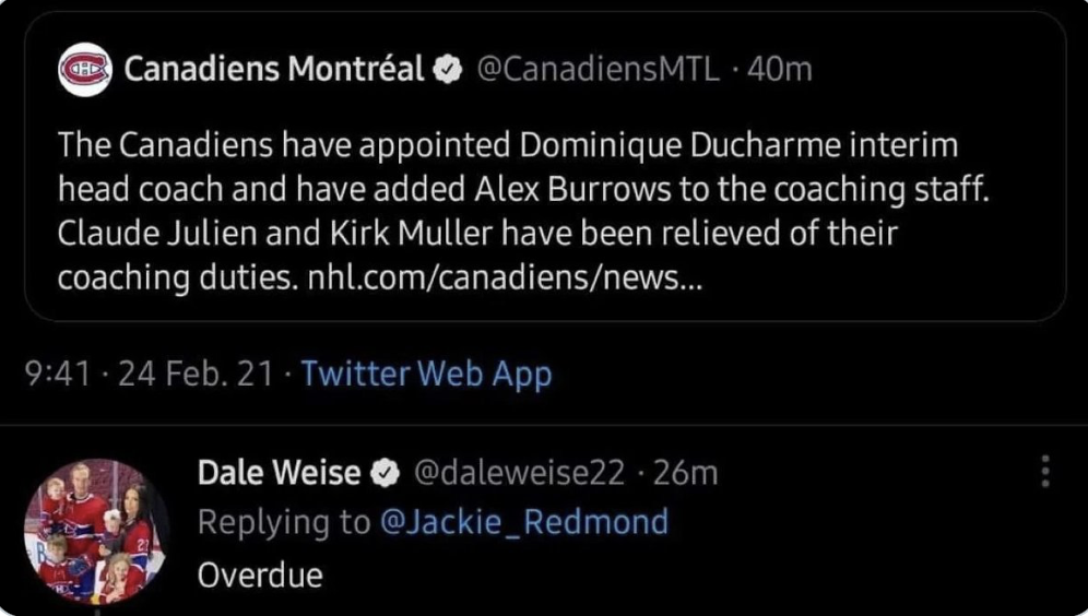 Pourquoi Dale Weise détestait autant Claude Julien ?