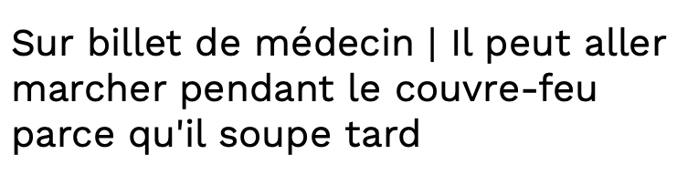 Voici la façon de contourner le COUVRE-FEU..